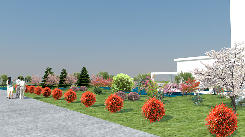 南京农业机械化研究所白马试验基地绿化工程 工程示意